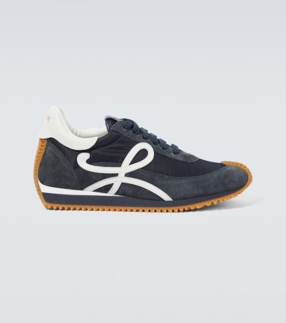 mode luxe Loewe Flow Runner sneakers met suède montuur blauw