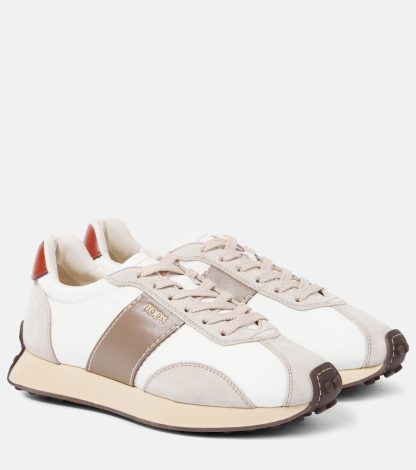 mode luxe Tods T Vintage leren en technische sneakers veelkleurig