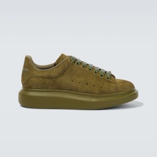 modeontwerper Alexander McQueen Oversized suède sneakers groen