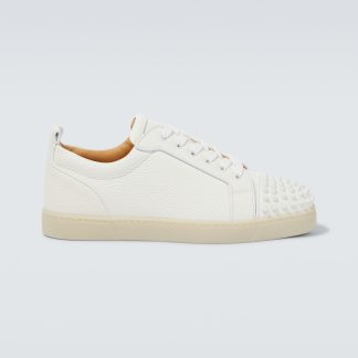 modeontwerper Christian Louboutin Louis Junior Spikes leren sneakers wit