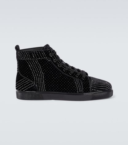 modeontwerper Christian Louboutin Louis suède versierde sneakers zwart