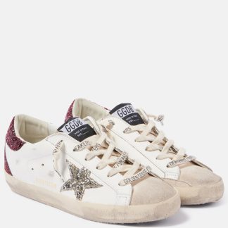 modeontwerper Golden Goose Super-Star versierde leren sneakers wit