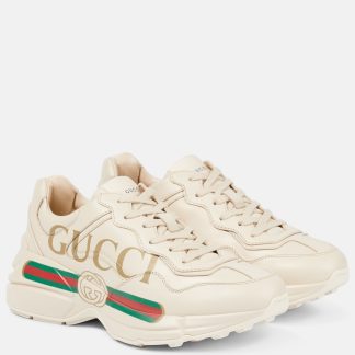 modeontwerper Gucci Rhyton leren sneakers wit