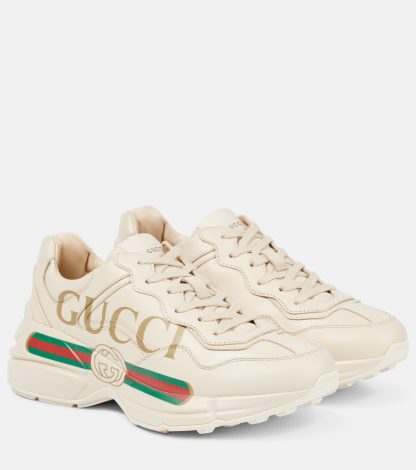 modeontwerper Gucci Rhyton leren sneakers wit