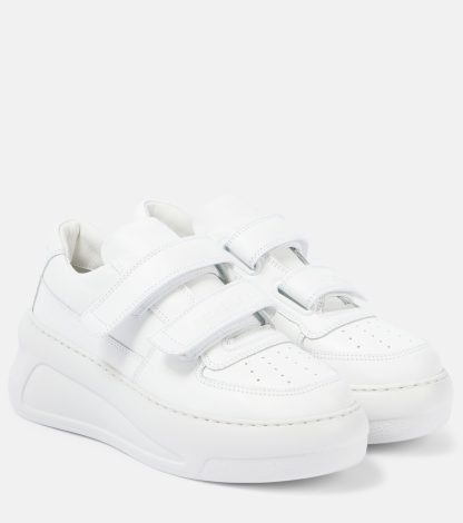 namaakontwerper Acne Studios Leren platform sneakers wit