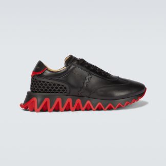 namaakontwerper Christian Louboutin Loubishark leren sneakers zwart