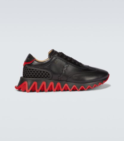 namaakontwerper Christian Louboutin Loubishark leren sneakers zwart