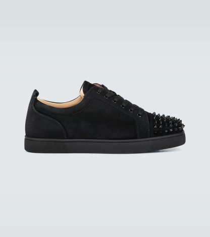 namaakontwerper Christian Louboutin Louis Junior Spikes leren sneakers zwart