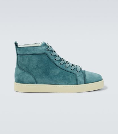 namaakontwerper Christian Louboutin Louis suède sneakers blauw