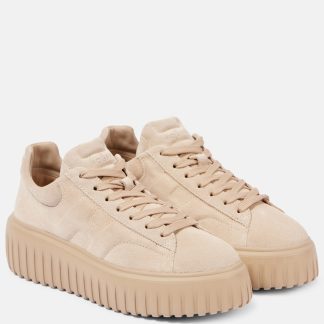 namaakontwerper Hogan Suède platform sneakers beige