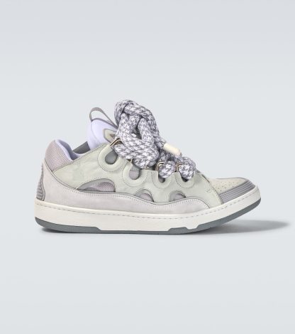 namaakontwerper Lanvin Curb suède sneakers wit