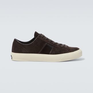 namaakontwerper Tom Ford Cambridge suède sneakers bruin