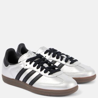 nep luxe Adidas Samba OG metallic leren sneakers zilver