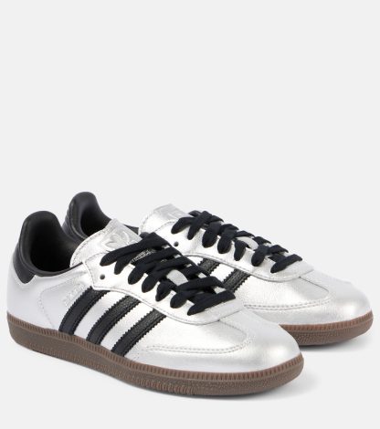 nep luxe Adidas Samba OG metallic leren sneakers zilver