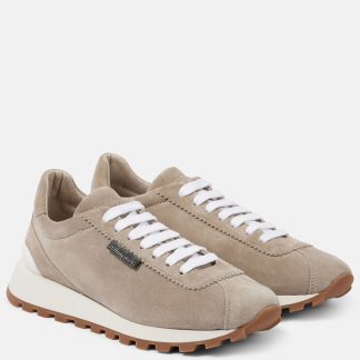 nep luxe Brunello Cucinelli Runner suède sneakers beige