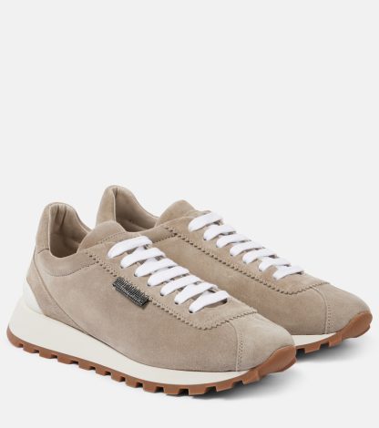 nep luxe Brunello Cucinelli Runner suède sneakers beige