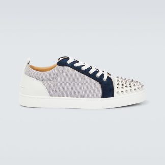 nep luxe Christian Louboutin Louis Junior Spikes sneakers blauw