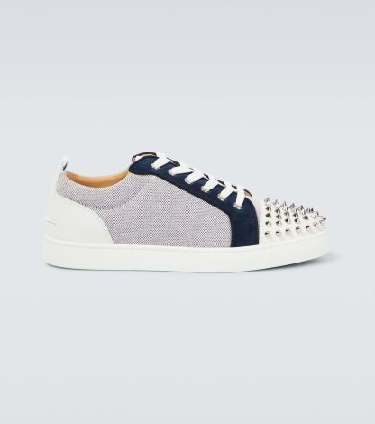 nep luxe Christian Louboutin Louis Junior Spikes sneakers blauw