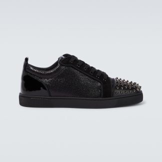 nep luxe Christian Louboutin Louis Junior leren sneakers met studs zwart