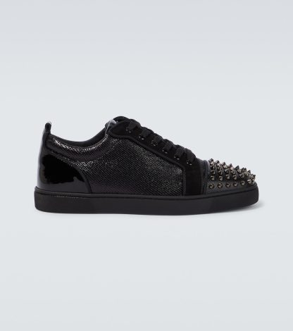 nep luxe Christian Louboutin Louis Junior leren sneakers met studs zwart