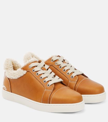 nep luxe Christian Louboutin Vierissima sneakers met schaarrand bruin