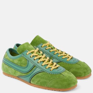 nep luxe Dries van Noten Suède sneakers groen