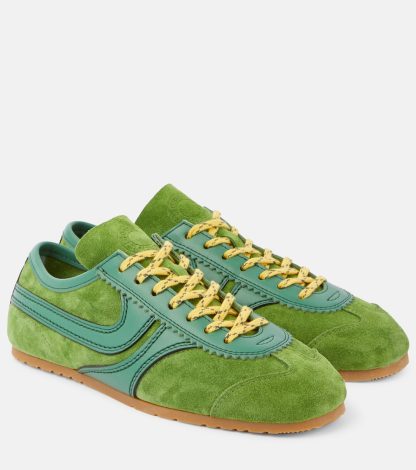 nep luxe Dries van Noten Suède sneakers groen