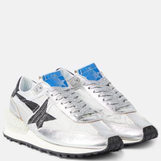 nep luxe Golden Goose Marathon met leer afgezette sneakers metallic