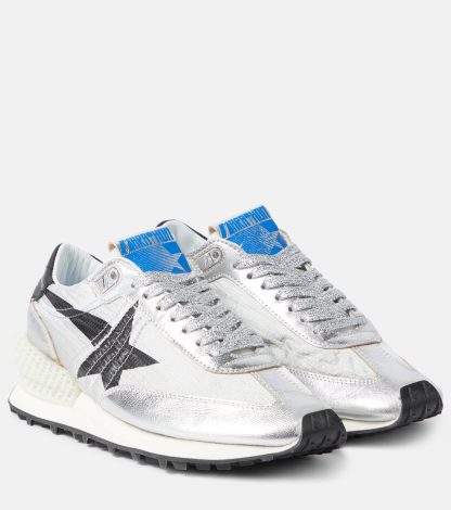 nep luxe Golden Goose Marathon met leer afgezette sneakers metallic