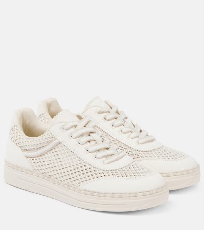 nep luxe Jimmy Choo Rimini sneakers met nubuckrand neutralen