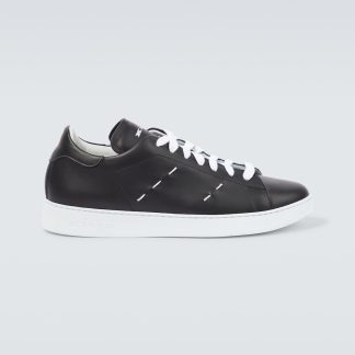 nep luxe Kiton Leren sneakers zwart