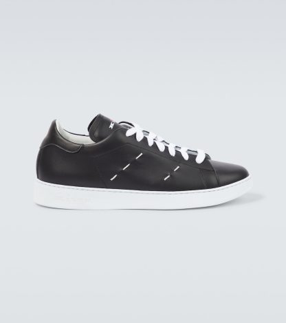 nep luxe Kiton Leren sneakers zwart