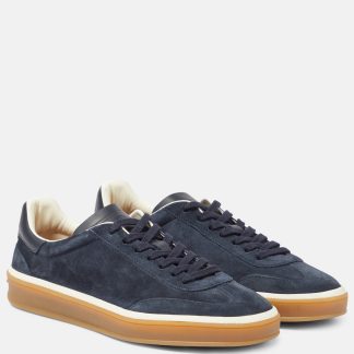 nep luxe Loro Piana Tennis Walk suède sneakers blauw