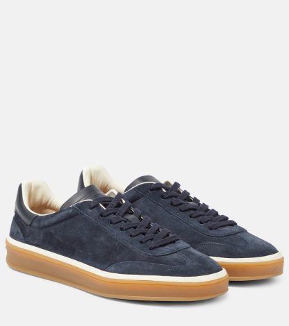 nep luxe Loro Piana Tennis Walk suède sneakers blauw