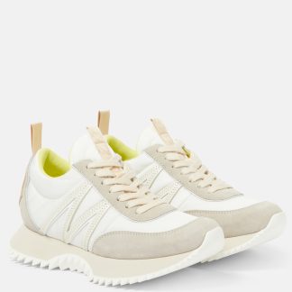 nep luxe Moncler Pacey sneakers met suède montuur wit