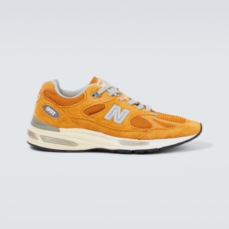 nep luxe New Balance Made UK 991v2 sneakers met suède montuur geel