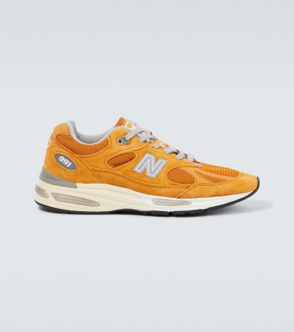 nep luxe New Balance Made UK 991v2 sneakers met suède montuur geel