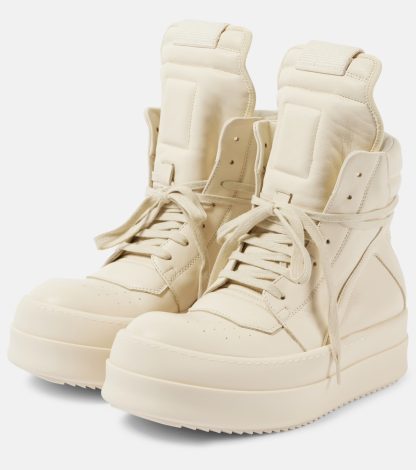 nep luxe Rick Owens Bumper leren high-top sneakers wit