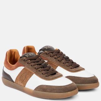 nep luxe Tods Tabs sneakers van suède leer bruin