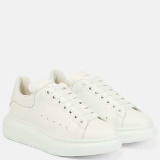 replica ontwerper Alexander McQueen Oversized leren sneakers wit