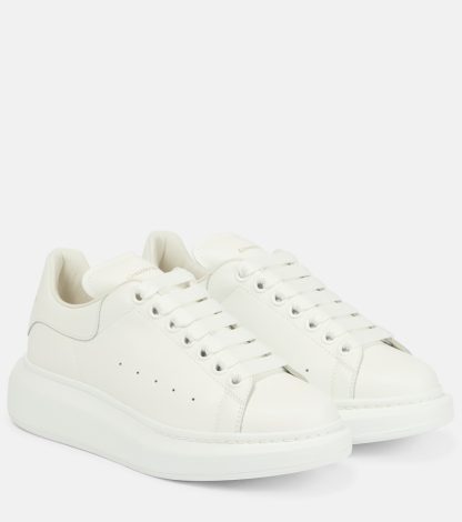 replica ontwerper Alexander McQueen Oversized leren sneakers wit