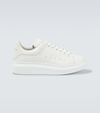 replica ontwerper Alexander McQueen Oversized leren sneakers wit