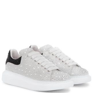 replica ontwerper Alexander McQueen Oversized versierde leren sneakers wit