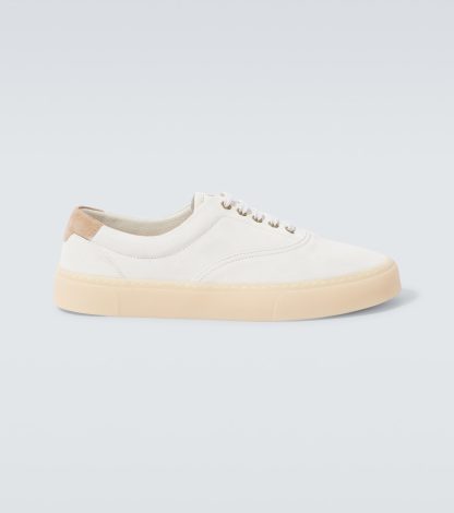 replica ontwerper Brunello Cucinelli Suède sneakers wit