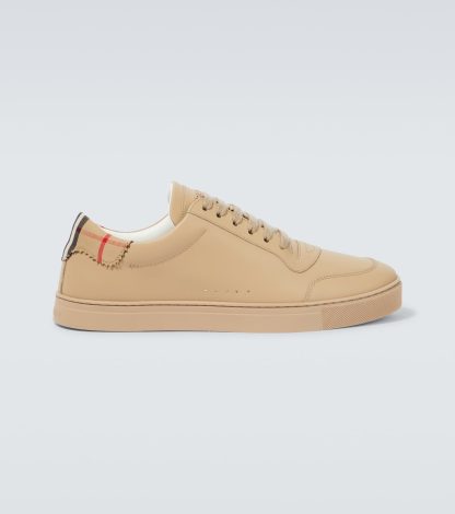 replica ontwerper Burberry Leren sneakers beige