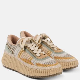 replica ontwerper Chloé Nama suède platform sneakers veelkleurig