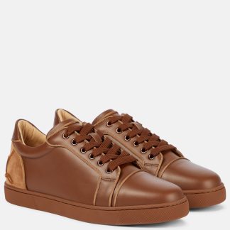 replica ontwerper Christian Louboutin Fun Vieira leren sneakers bruin