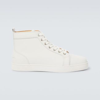 replica ontwerper Christian Louboutin Louis leren high-top sneakers wit