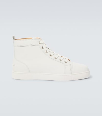 replica ontwerper Christian Louboutin Louis leren high-top sneakers wit