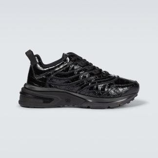 replica ontwerper Givenchy Giv 1 krokante leren sneakers zwart